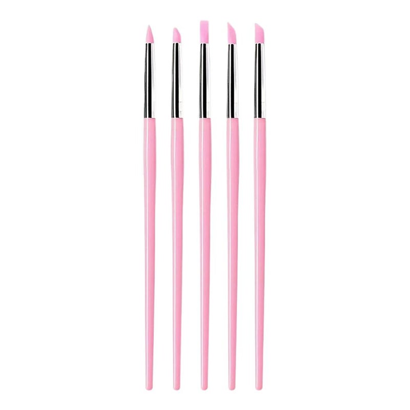 Nail art pen silicone press-type pen 5-piece set, crystal powder sculpting gel extension gel dotting bead embossing powder press stick